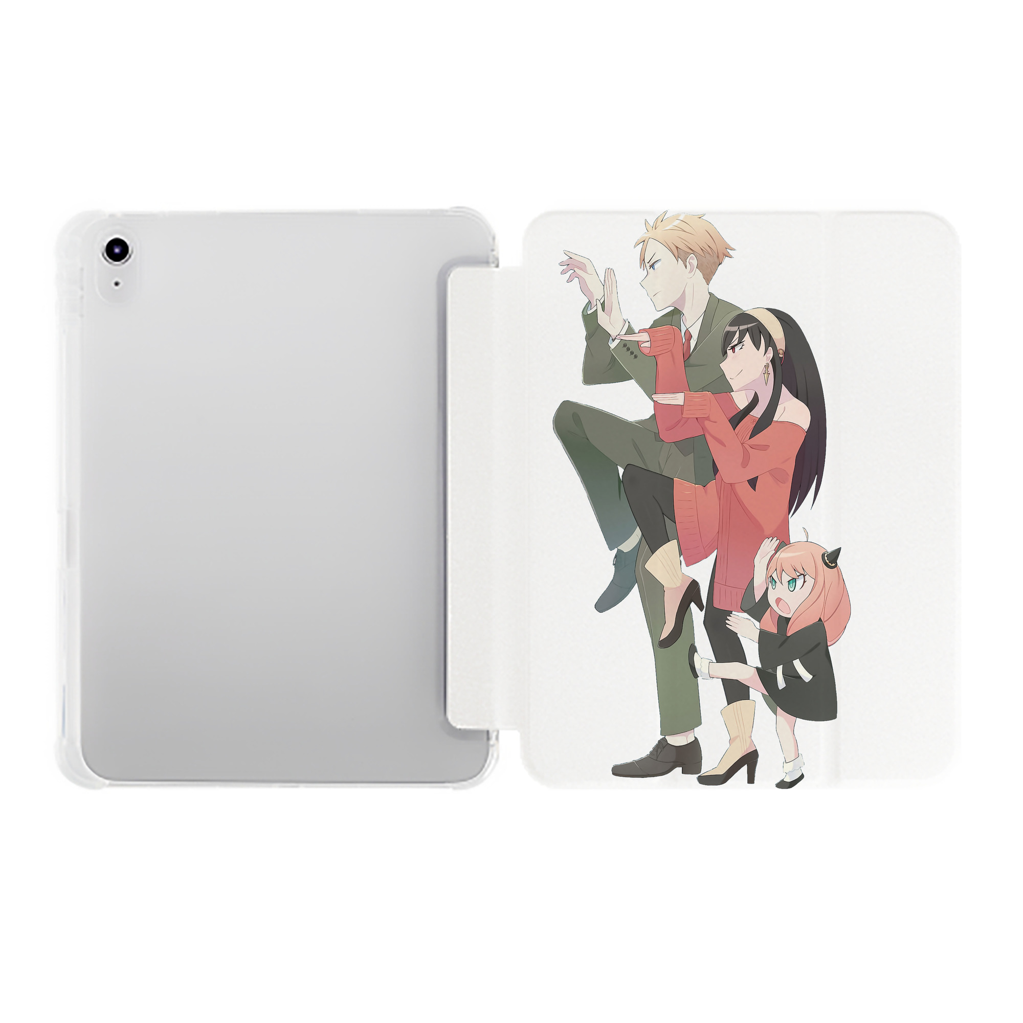 （画像用） SPY×FAMILY间谍家家酒 IPad ケース ペン収納付き 三つ折りスタンド PUレザー×シリコン 対応機種9.5/10.5/10.9インチ
